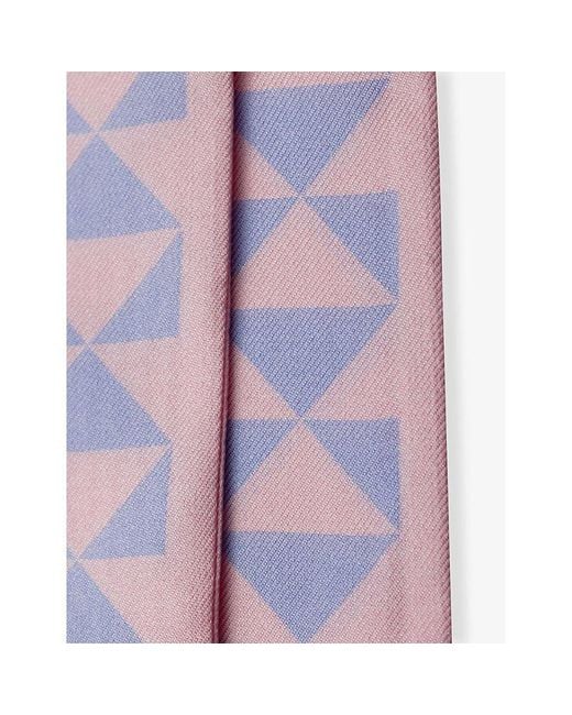 Prada White Printed Silk Tie for men
