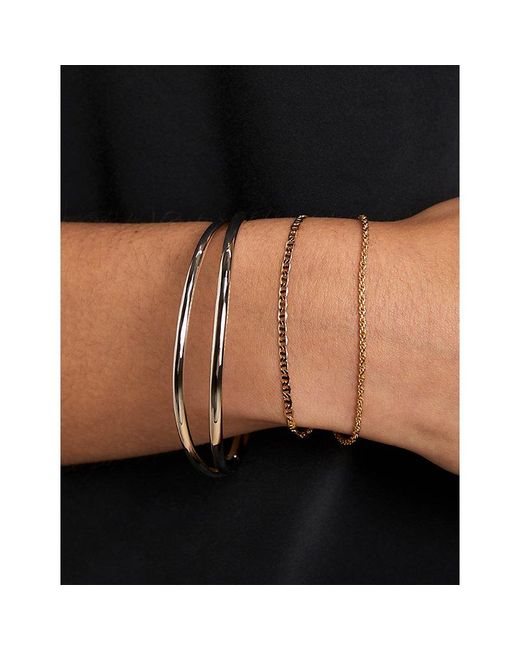 Astrid & Miyu White Illusion Twist-Plated Brass Bangle