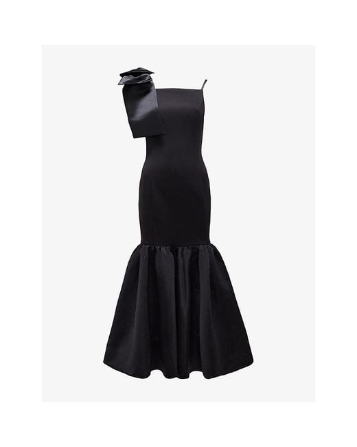 Phase Eight Black Kiera Bow-Embellished Woven Maxi Dress