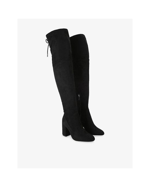 Carvela Kurt Geiger Black Vito Heeled Faux-Leather Over-The-Knee Boots
