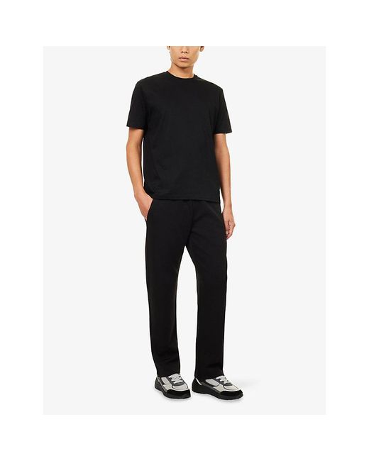 Arne Black Mercerised Interlock Cotton-Jersey T-Shirt for men