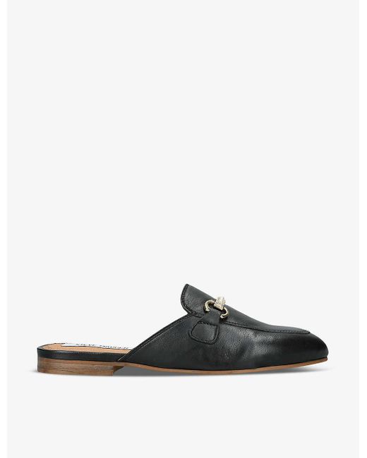 Steve madden black leather mules sale