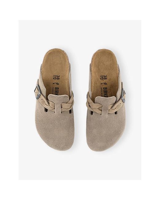 Birkenstock Brown Boston Suede Clogs