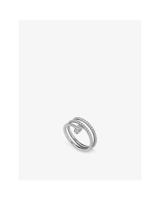 Cartier White Juste Un Clou 18Ct- Diamond-Paved Double Ring