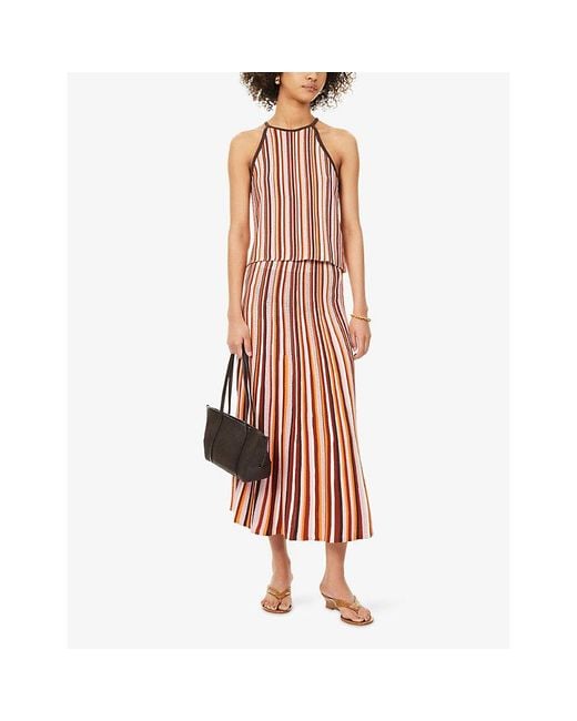 ME+EM Textured-Strip Knitted Vest-Top