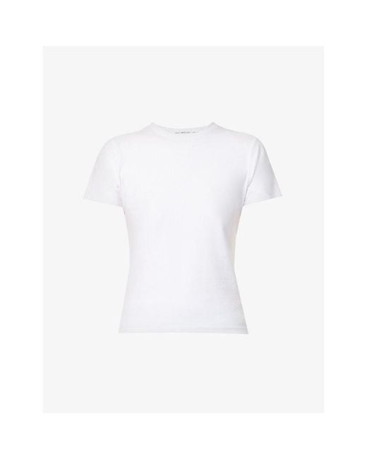 GOOD AMERICAN White Baby Round-Neck Stretch-Cotton T-Shirt