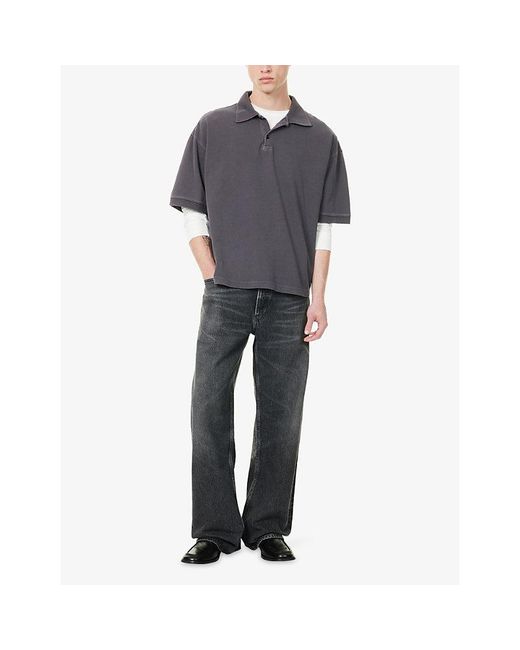 Agolde Purple Curren Short-Sleeve Cotton Polo Shirt for men