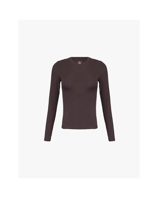 WE Are Tala Purple 365 Sculpt Long-Sleeve Stretch-Jersey T-Shirt