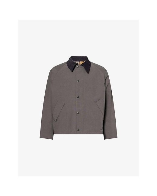 Barbour Gray Reversible Welt-Pocket Woven Jacket for men