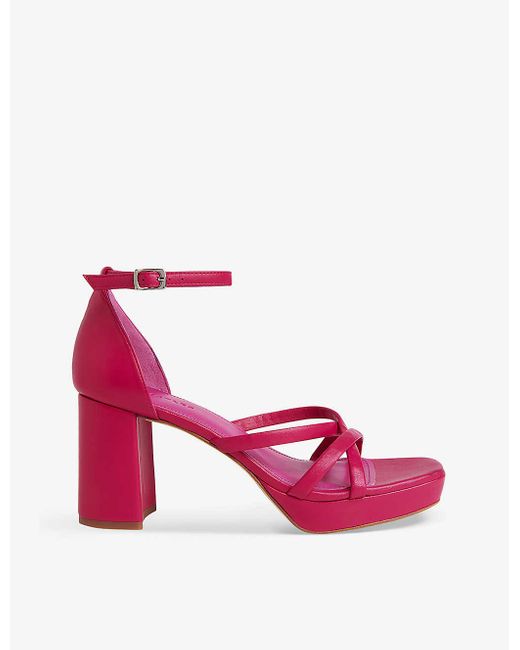 Whistles Selene Platform Blockheel Leather Sandals in Pink Lyst