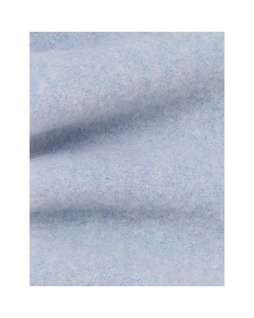Marni Blue Logo-Patch Alpaca-Blend Scarf