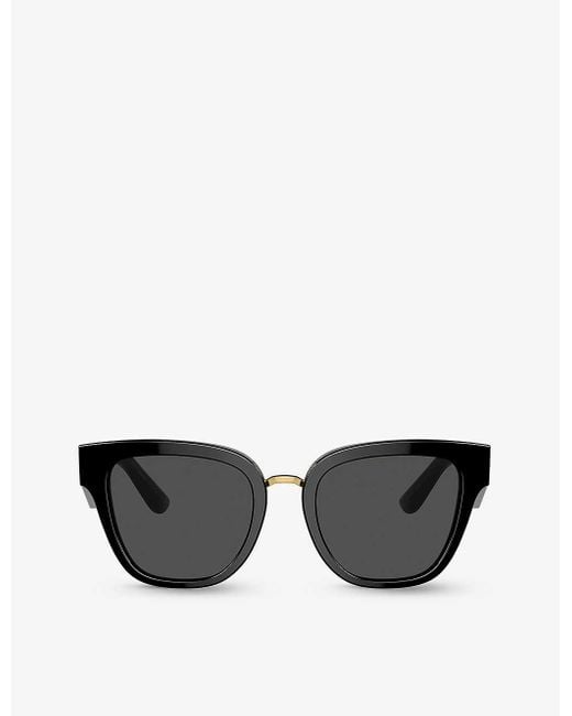 Dolce & Gabbana Black Dg4437 Butterfly-frame Acetate Sunglasses