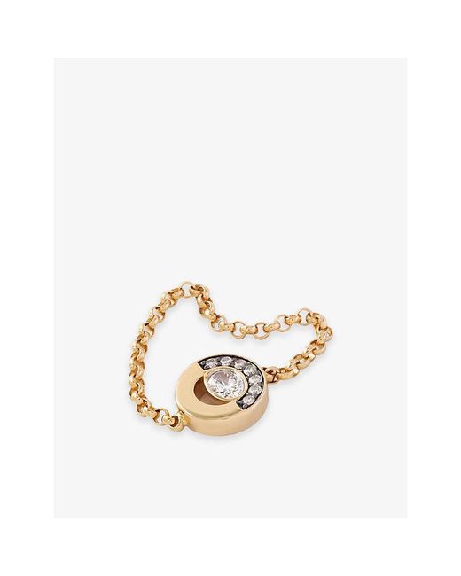 La Maison Du Couturier Metallic Skydiamond Crescent 18Ct And 0.21Ct Lab-Grown Diamond Chain Ring