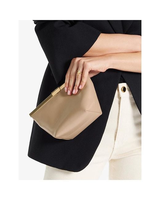 Jimmy Choo Natural Ganache Leather Clutch Bag