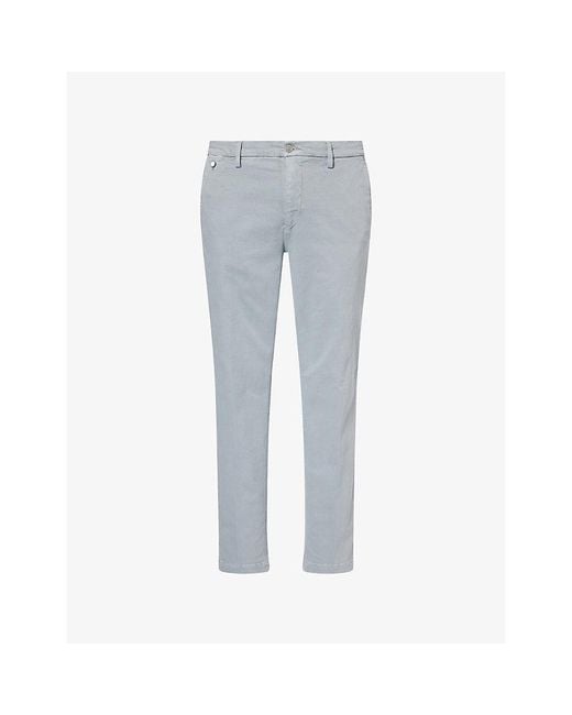 Replay Blue Benni Straight-Leg Stretch-Cotton Chinos for men