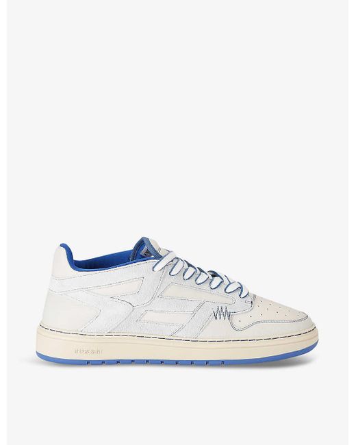 Represent White Reptor Contrast-panel Leather Low-top Trainers for men