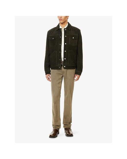 PAIGE Black Rubino Patch-Pocket Leather Jacket for men