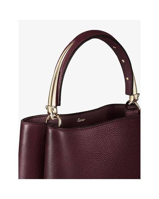 Cartier Purple Panthère Double De Small Leather Top-Handle Bag
