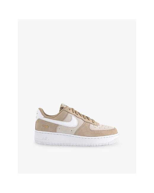 Nike White Air Force 1 Lo Suede Trainers