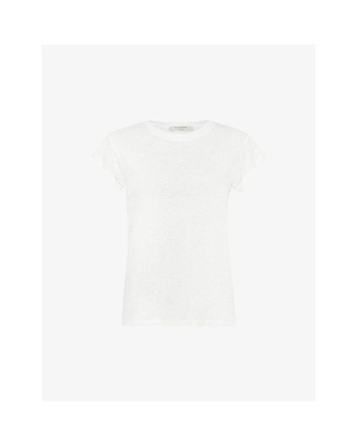 AllSaints White Anna Round-Neck Cotton T-Shirt