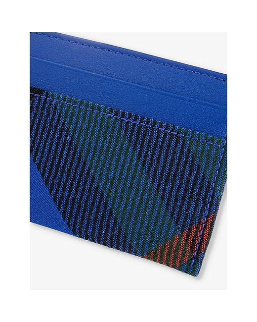 Burberry Blue Check-pattern Woven Card Holder