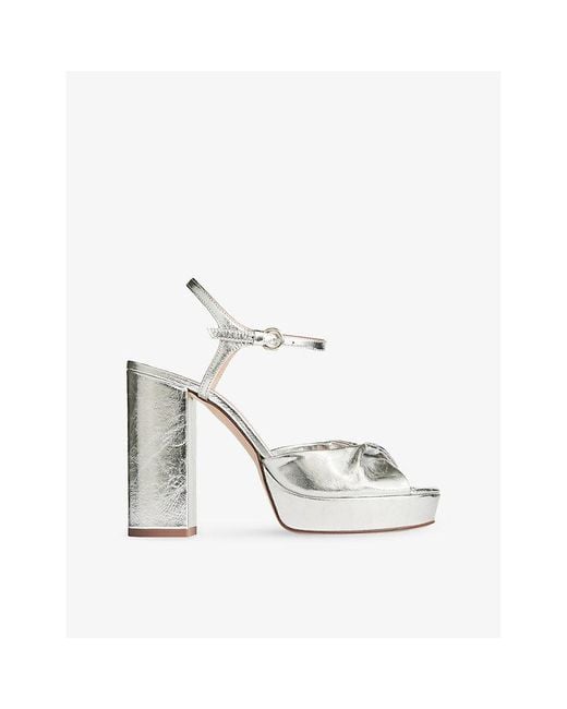 L.K.Bennett White Rosa Leather Platform Sandals