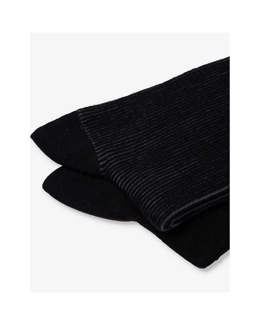 Calvin Klein Black Shadow Ribbed Pack Of Two Cotton-blend Knitted Socks for men