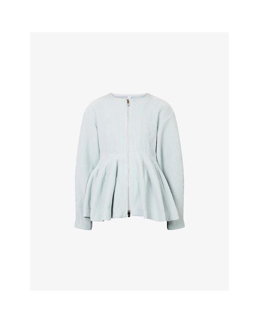 CFCL Blue Hypha Peplum Zip Knitted Blouson Jacket