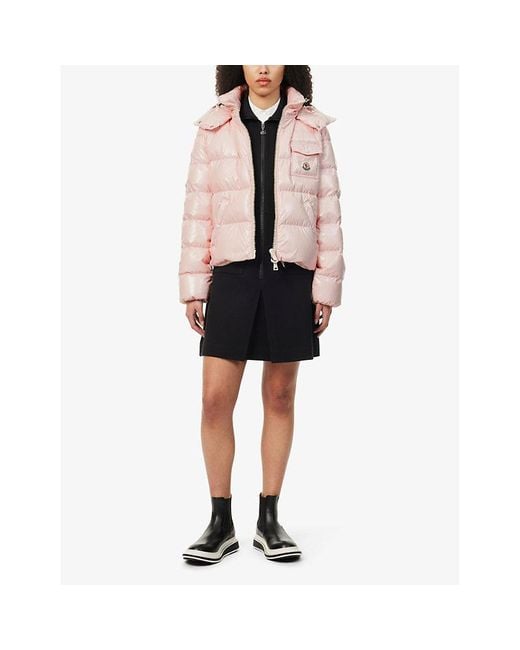 Moncler Pink Andro Brand-patch Shell-down Jacket