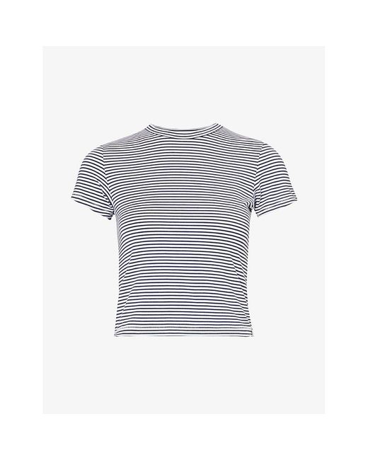 Rag & Bone Blue Luca Stripe-pattern Stretch-modal T-shirt