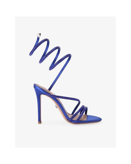 Carvela Kurt Geiger Blue Spiral 105 Faux-Leather Heeled Sandals