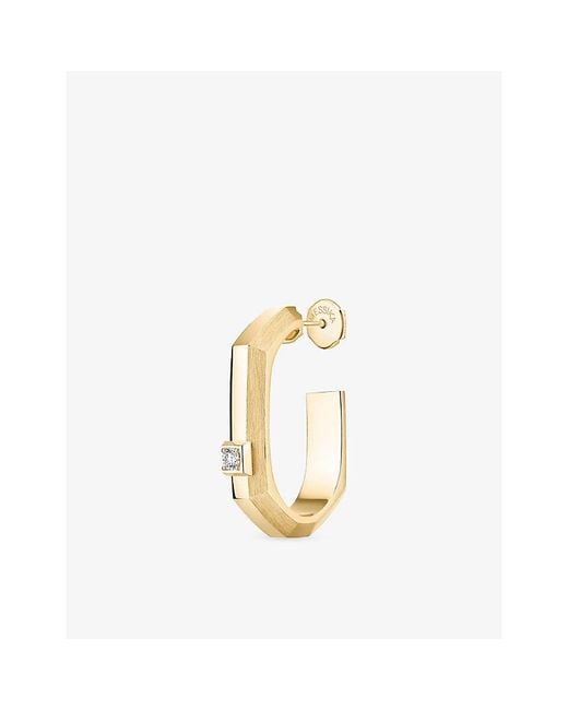 Messika Metallic Moderniste Single Pavé 18Ct And 0.03Ct Diamond Hoop Earring