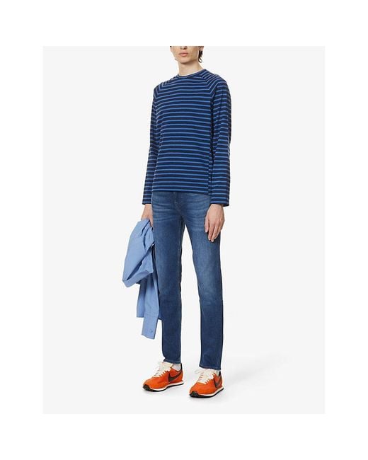 7 For All Mankind Blue Slimmy Tapered Luxe Performance Plus Slim Jeans for men