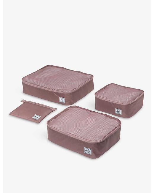 Herschel Supply Co. Pink Kyoto Recycled-polyester Packing Cubes Set Of Four