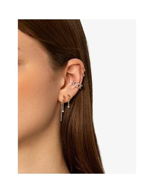 Kismet by Milka White Dreamscape 0.06Ct Diamond Hoop Earring
