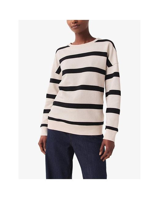 The White Company The Company Striped Oversized Organic Cotton Jumper in Black Lyst UK