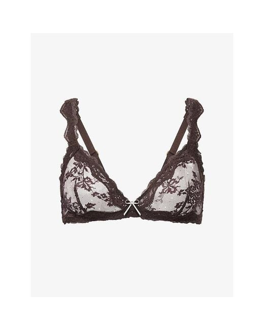 Lounge Underwear Natural Demure Triangle Lace Bralette