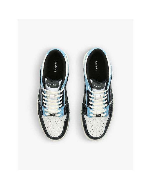 Amiri Blue Skel Panelled Leather Low-top Trainers for men