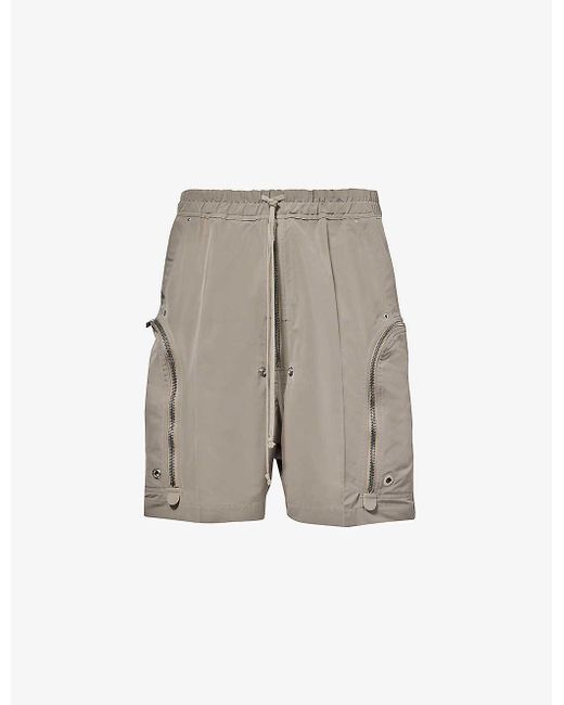 Rick Owens Gray Bauhaus Dropped-crotch Shell Shorts for men