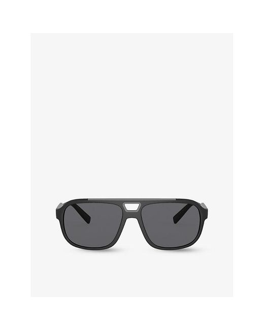 Dolce & Gabbana Gray Dg6179 Pilot-frame Nylon Sunglasses