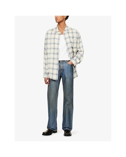 Our Legacy White Every Checked Woven Shirt for men