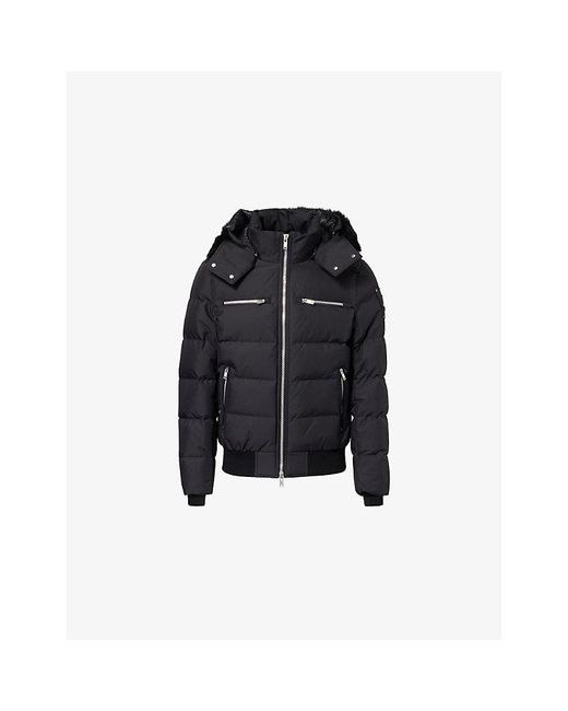 Moose Knuckles Black Cloud Hooded Woven-Down Jacket for men