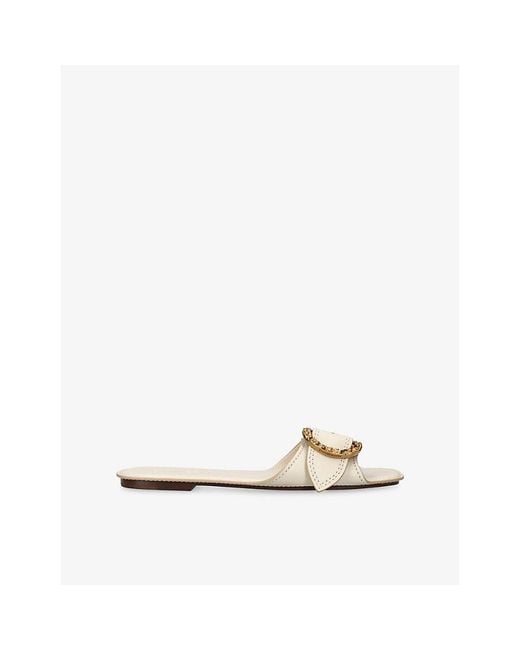 Zimmermann Natural Solena Flat Leather Slides