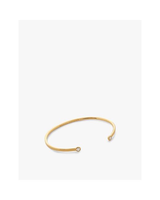 Monica Vinader Metallic Solitaire 18Ct-Plated Vermeil Sterling- And 0.015Ct Lab-Grown Diamond Cuff