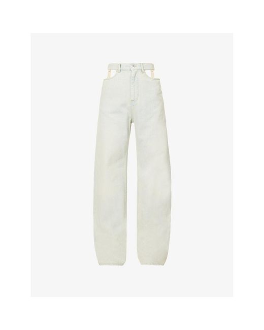 Maison Margiela White Decortique Cut-out Straight-leg High-rise Jeans
