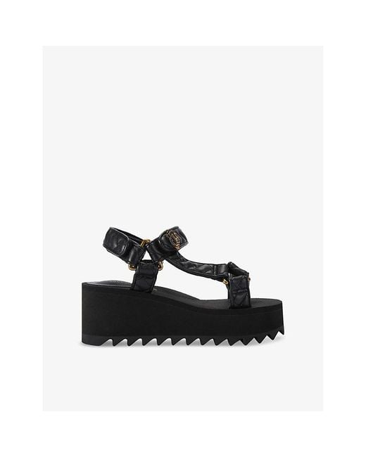 Kurt Geiger Black Orion Pump Faux-Leather Sandals