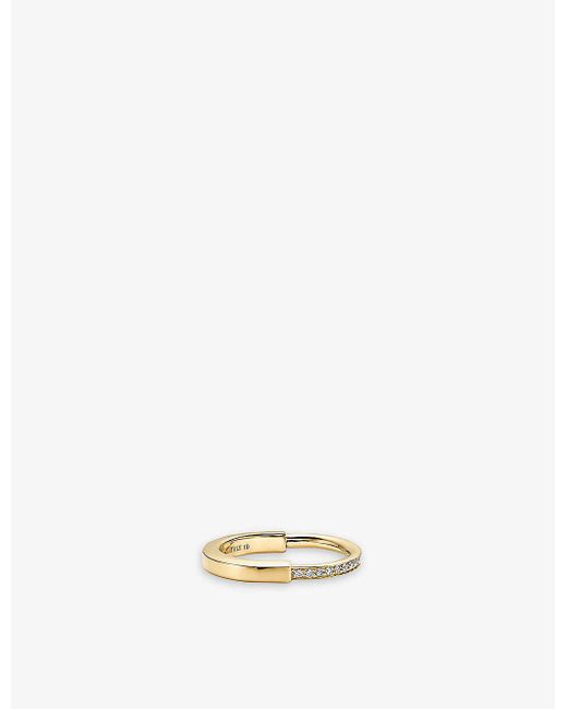 Tiffany & Co Metallic Lock 18ct Yellow-gold And 0.17ct Diamond Ring