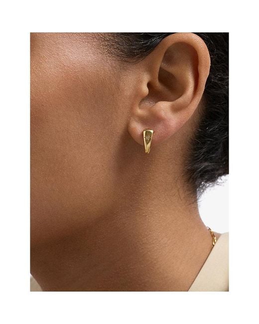 Astley Clarke Metallic Biography Heart 18Ct- Plated Sterling- Huggie Earrings