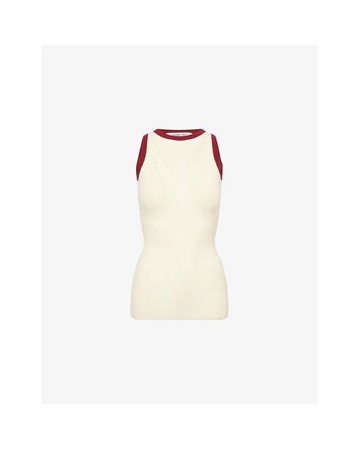 Peachy Den Natural Elise Semi-Sheer Woven Top