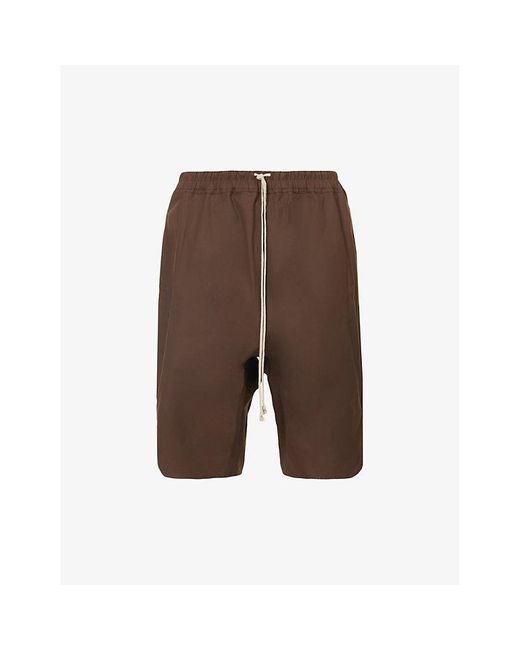 Rick Owens Basket Swingers Relaxed-fit Stretch-cotton Shorts in